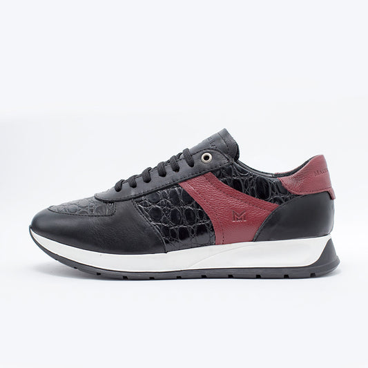 MMS034 Black Croc & Red - Make My Shoes Lab - Man Sneaker