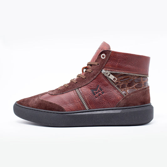 MMS038 Brown & Croc - Make My Shoes Lab - Man Boots