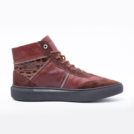 MMS038 Brown & Croc - Make My Shoes Lab - Man Boots