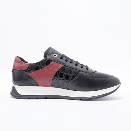 MMS034 Black Croc & Red - Make My Shoes Lab - Man Sneaker