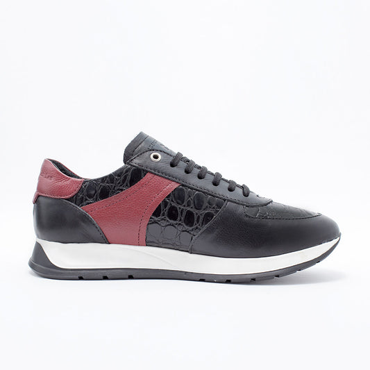 MMS034 Black Croc & Red - Make My Shoes Lab - Man Sneaker