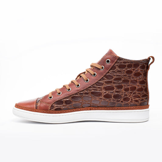 MMS036 Oil Brown Croc - Make My Shoes Lab - Man Boots