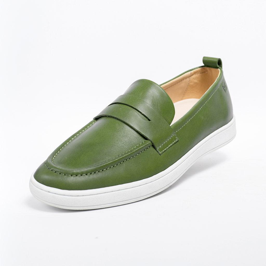 MMS047 Green - Make My Shoes Lab - Man Moccasin