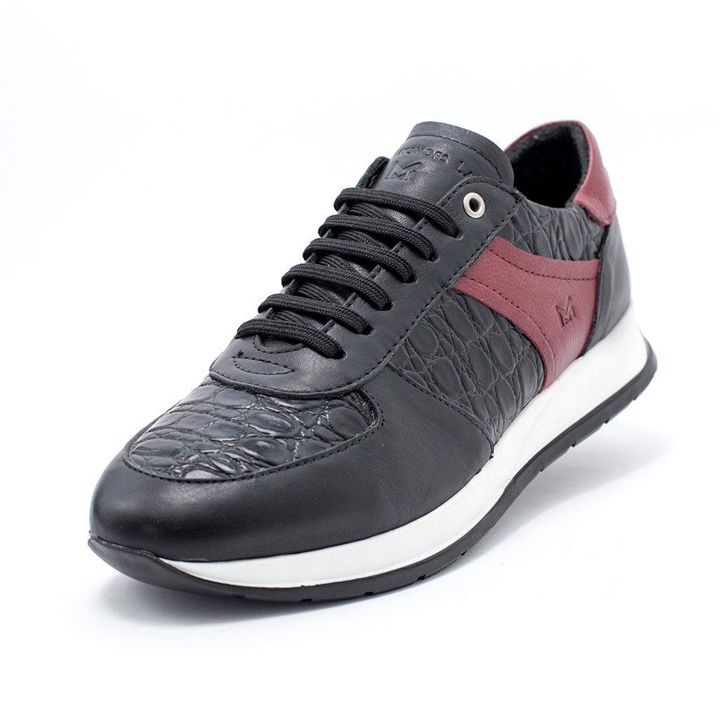 MMS034 Black Croc & Red - Make My Shoes Lab - Man Sneaker