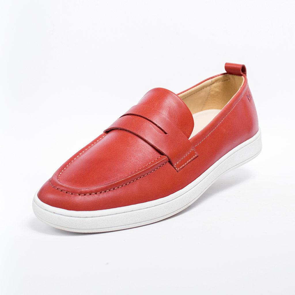 MMS047 Red - Make My Shoes Lab - Man Moccasin