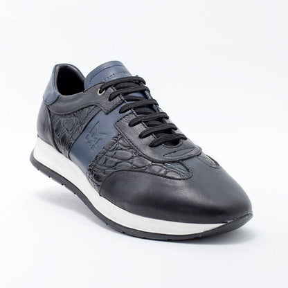 MMS030 Black Croc & Navy - Make My Shoes Lab - Man Sneaker