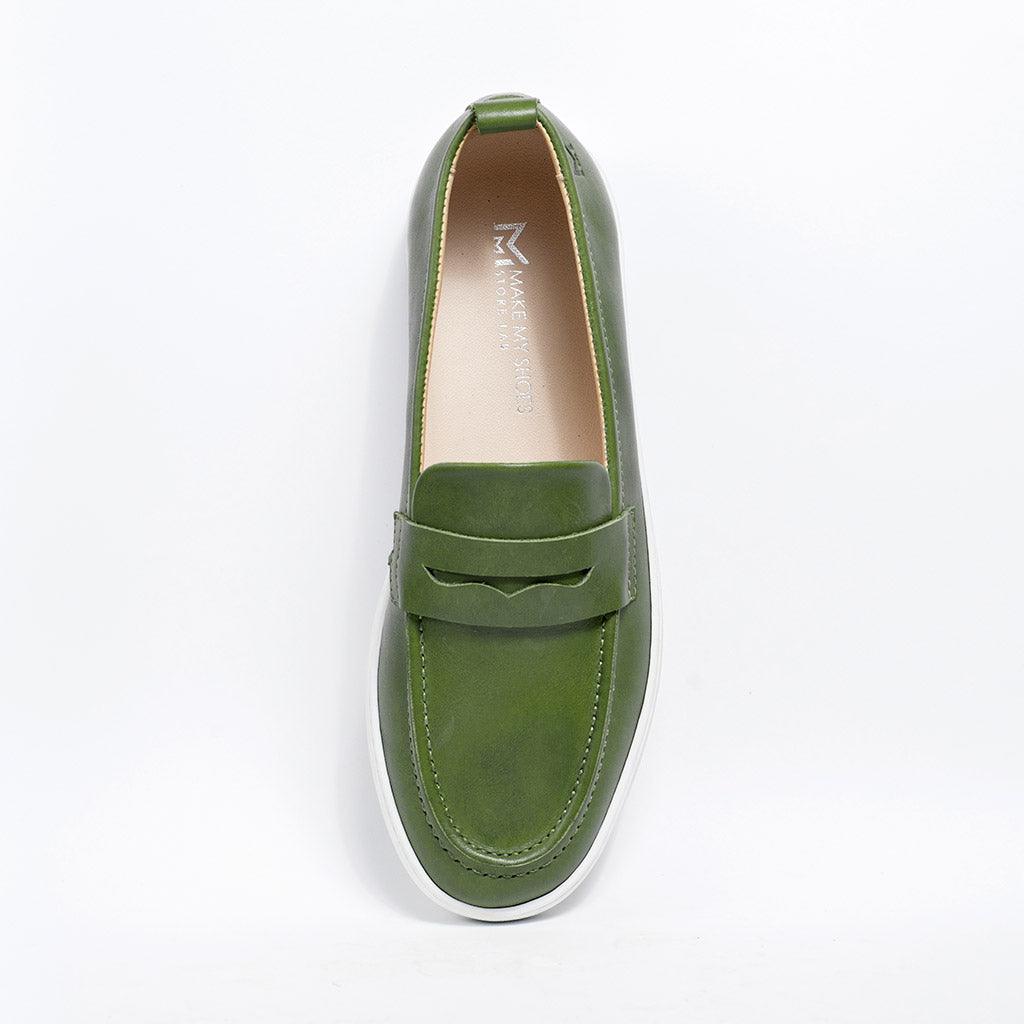 MMS047 Green - Make My Shoes Lab - Man Moccasin