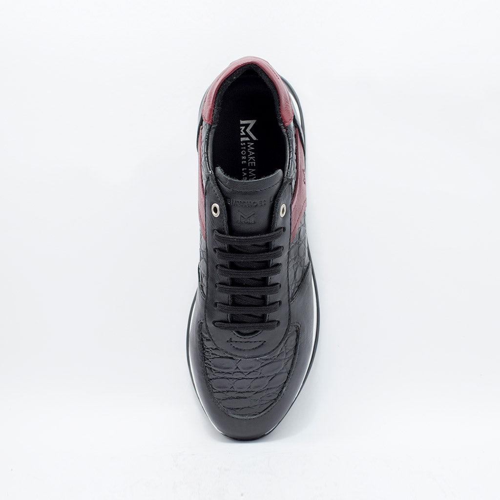 MMS034 Black Croc & Red - Make My Shoes Lab - Man Sneaker