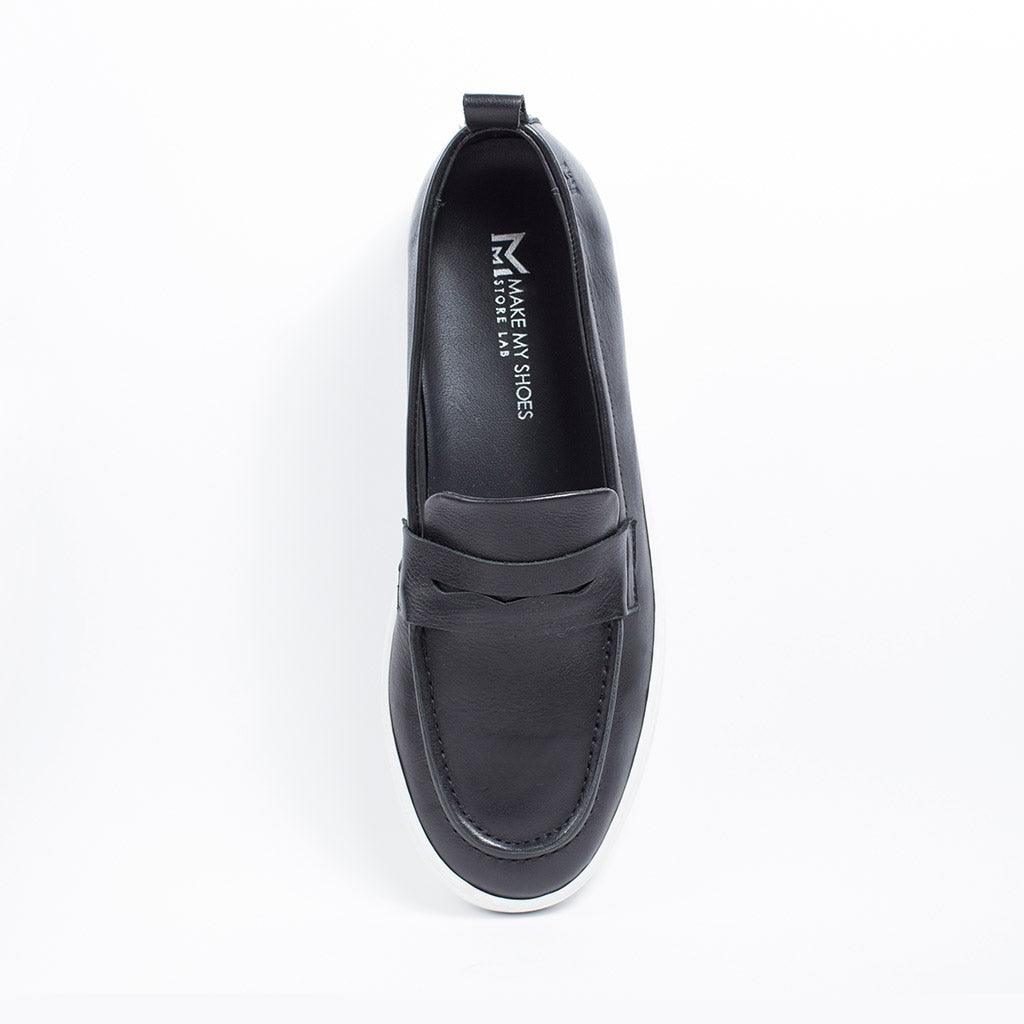 MMS047 Black - Make My Shoes Lab - Man Moccasin