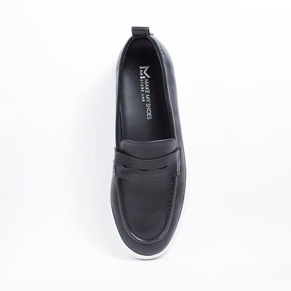 MMS047 Black - Make My Shoes Lab - Man Moccasin