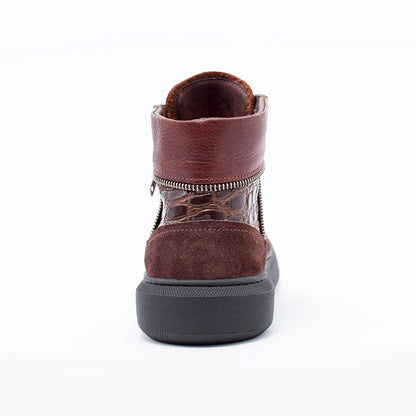 MMS038 Brown & Croc - Make My Shoes Lab - Man Boots